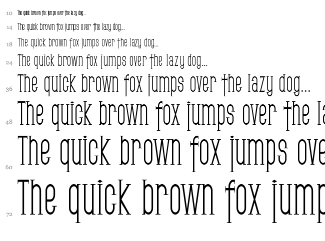 SF Gothican font waterfall